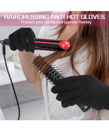 WLLHYF Heat-Resistant Gloves for Hair Styling | Professional 2-Part Gloves for Curls & Curling Wands | Optimal Heat Protection - Buy Online on GoSupps.com