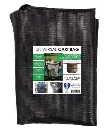 Club Clean Universal Cart Bag - Buggie Bag - Cargo Bag for 2 Seater and 4 Seater Golf Carts - Golf Cart Storage Bag - Golf Car Bag - EZGo, Club Car, Yamaha, Easy Attach Golf Cart Grocery Shopping Bag Black
