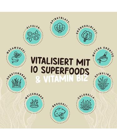 Powerstar Vegan Protein 500g - Soy-Free Sweetener & Aroma-Free Multi-Component Powder with 10 Superfoods | German Made | Nature Unsweetened - Buy Online on GoSupps.com