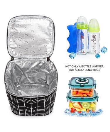 BABEYER Breastmilk Cooler Bag with Ice Pack - Fits 4 Baby Bottles, 9 Oz Capacity - Ideal for Nursing Moms and Daycare - Black - Buy Online on GoSupps.com