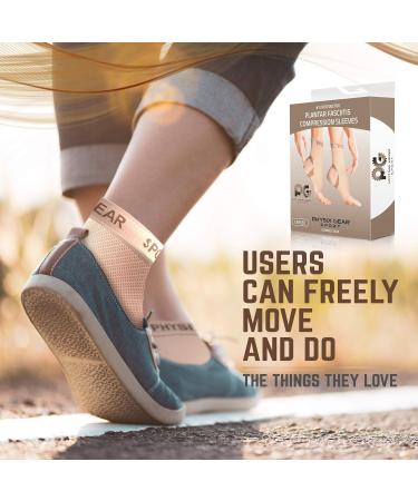 Physix Gear Ankle Brace Sock Compression Ankle Sleeve for Women & Men Comfortable Plantar Fasciitis Sock-Ankle Support Sleeve S/M-US Mens 6-8 | Womens 4-7.5 1 Pair - Beige Nude - Buy Online on GoSupps.com