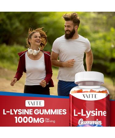 L-Lysine 1000mg Gummies - Vegan Gluten Free Chewable Amino Acid Supplement for Skin & Immune Support - 60 Count Non-GMO - Buy Online on GoSupps.com