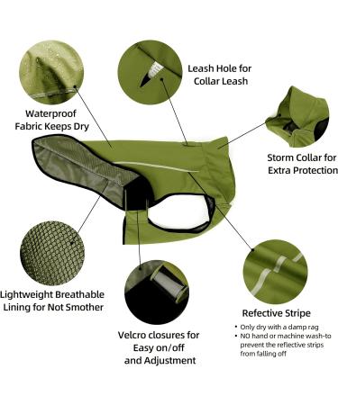 Shop Mile High Life XS Hundersmantel Adjustable Waterproof Pet Jacket - Light Rain Coat with Reflective Strip - Easy Entry in Lime Yellow - Buy Online on GoSupps.com