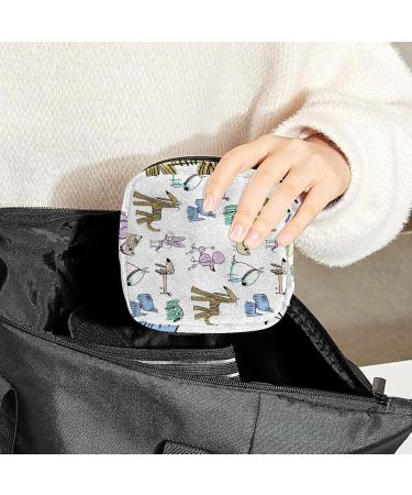 Colorful Line Dog Pattern Period Pocket Bag - Feminine Menstrual Cup Holder & Nursing Pad Storage for Women & Teens - Buy Online on GoSupps.com