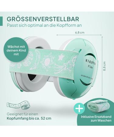 Senner Kidspro Flex | High-Quality Kids Earmuffs for Toddlers | Flexible Hearing Protection for Everyday Life Parties & Sports | Turquoise Noise-Cancelling Headphones - Buy Online on GoSupps.com