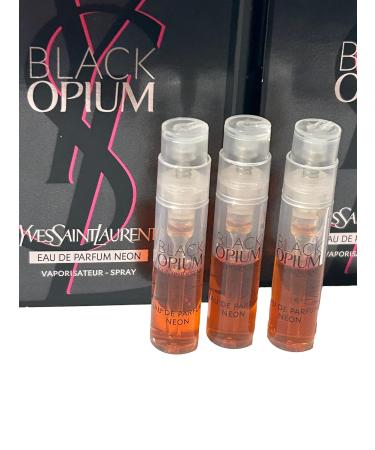 YVES SAINT LAURENT YSL Neon Black Opium Sample Women Perfume 1.2 ml / 0.04 oz - set of 3 - Buy Online on GoSupps.com