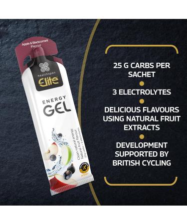 British Cycling Energy Gels | Fast-Acting 25g Dual Source Carbs | Electrolytes Sodium, Potassium & Calcium | Vegan (Apple & Blackcurrant) - Buy Online on GoSupps.com
