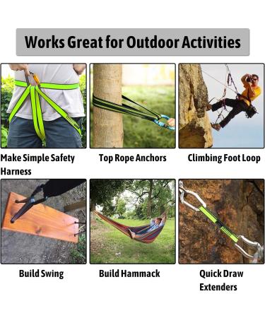 Kikigoal 18mm Nylon Climbing Loop - 23kN CE2008/EN566 60cm/24in Climbing Belt Bands for Outdoor Climbing Abseiling Swing & Yoga Hammock - 2 Pieces (Gray) - Buy Online on GoSupps.com