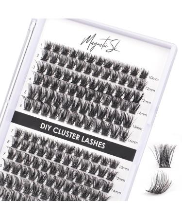 Individual Lashes 144 Cluster Lashes 3D False Eyelashes Natural Look D Curl Reusable Fluffy Individual Cluster Lashes Soft Eyelashes DIY Cluster Eyelash Extensions Mix 10-16MM-DM17 144PCS-DM17-Fluffy