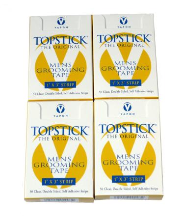 T150 4 Boxes Of 50 1x3 strips Topstick Toupee Tape 1 x 3 WIDE STRIPS