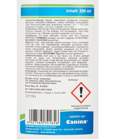 Canina Petvital Bio-Insect-Shocker & Verminex Shampoo 250ml Bundle - Effective Pet Care Solution for Parasite Control - Buy Online on GoSupps.com