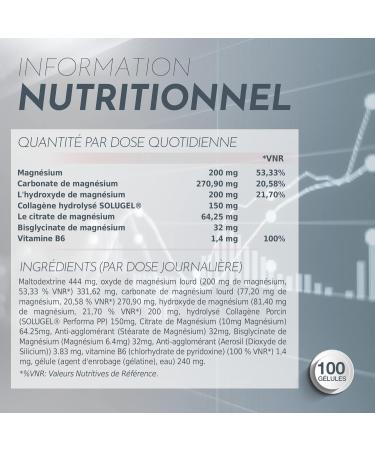 Healthy Fusion Magnesium Supplement | Muscle & Joint Treatment | With Collagen & Vitamin B6 | 5 Pure Bioassimilated Magnesium Salts | Brings Energy & Vitality | 100U - Buy Online on GoSupps.com