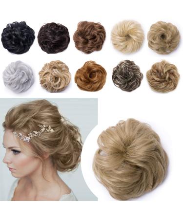 SEGO Hair Extensions Thick Hair Tie Updo Bun Updo Wavy Natural Medium Blonde-2 40 g (1 piece)