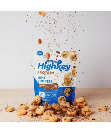 HighKey Protein Chocolate Chip Cookies - Low Sugar, High Protein Keto Snack 3-Pack, 2.25oz, Low Carb Gluten Free Cookies with Oat Fiber, Healthy Sweet Treat Pack of 3 - Buy Online on GoSupps.com
