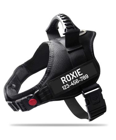 PawPawify Personalised No Pull Dog Harness with Custom Name and Phone Number Heavy Duty Pet Vest to Prevent Tugging Pulling or Choking Training and Walking (Black M Chest 24-31in) M Chest 24-31in Black - Buy Online on GoSupps.com
