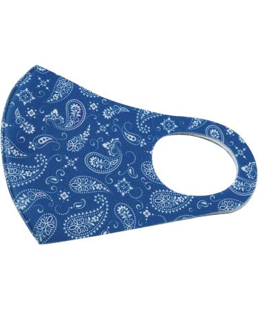 Washable Reusable Paisley Face Mask - Blue 2 Pack for Men and Women | Dustproof Cloth Mouth Cover for Cycling, Skiing, and Indoor/Outdoor Protection - Komonee - Buy Online on GoSupps.com