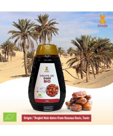 Snadi - 100% Organic Date Syrup 480g | Natural Sweetener | Low Calorie | Source of Vitamins and Minerals | Delicious Flavor - Buy Online on GoSupps.com