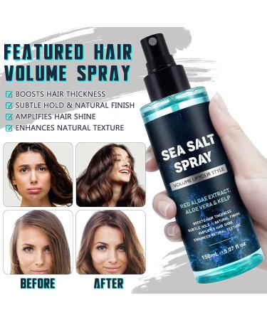 Salt Spray for Hair Men Texture Spray for Beach Waves and Volume Styles With Aloe Aloe kelp and red algae Boosts Hair Thickness Shine Natural Finish for Men & Women- 5.07 fl oz - Buy Online on GoSupps.com