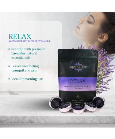 Satavi Naturals Lavender Aromatherapy Shower Steamers (15 Pack) | Natural Essential Oils Bath Bombs for Aromatic Self-Care - Buy Online on GoSupps.com