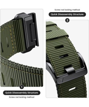 CUZOW 26mm Nylon Watch Band Replacement for Garmin Fenix 5X/5X Plus, Fenix 6X/6X Pro, Fenix 7X, Fenix 3/3 HR, and Descent - Army Green M - Buy Online on GoSupps.com