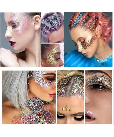 Body Glitter Gel Sequins Glitter Chunky Liquid Eyeshadow Glitter Cosmetic Glitter Face and Body Gel Sparkling Festival Party Lotion Glitter for Body Eye Hair Nail Makeup DIY Art (Dark Purple) Chunky Glitter 108 Dark Purple - Buy Online on GoSupps.com