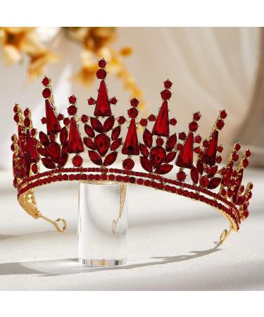 AW BRIDAL Red Queen Crown - Wedding Tiara for Women | Princess Headpiece for Prom, Pageant and Halloween - Buy Online on GoSupps.com