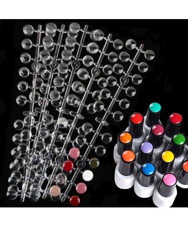 120 Pcs Round False Nail Display Tips- Transparant Nail Art Display Chart Nail Art Color Display Tips Tool Nail Swatch Sticks with Adhesive Sticker for Nail Polish Training Practicing Color Displaying clear