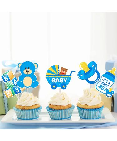 Baby Shower Cupcake Toppers It s A Boy Party Cupcake Picks for baby Shower Welcome Baby Boy Gender Reveal Party Decoration Supplies - Buy Online on GoSupps.com