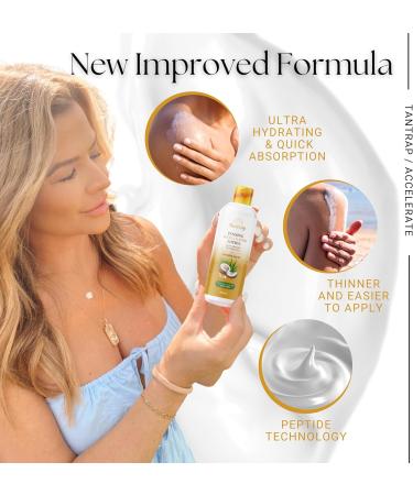 Peptide Tanning Accelerator Lotion 200ml | Melanin Activating Peptides | Aloe Vera | Coconut Scent | For Outdoor and Tanning Bed Use | Tantrap - Buy Online on GoSupps.com