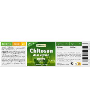 Greenfood Chitosan 400 mg high dose 120 capsules NO artificial additives no genetic engineering. - Buy Online on GoSupps.com