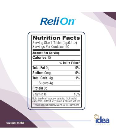 ReliOn Grape Glucose Tablets 50 Ct + Diabetes Care Guide - 2 Item Bundle - Buy Online on GoSupps.com