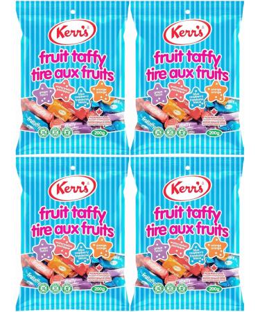 Value Bundle: Kerrs Candy - FRUIT TAFFY - Individually Wrapped Candy - Snacks & Candies For Adults and Kids - Bonbon - Custom Value Bundle Branded Package of 4 (Fruit Taffy) - Buy Online on GoSupps.com