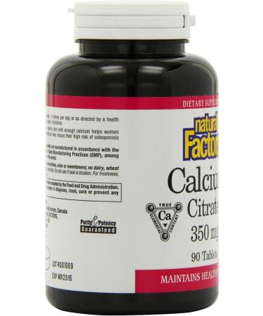 Natural Factors - Calcium Factor+ Citrate 350mg 90 Tablets - Buy Online on GoSupps.com