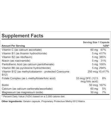 ANDREW LESSMAN Vitamin B12 250 - 180 Capsules Absorption-Protected Methylcobalamin - Energy & Stress Support with B-Complex - Easy to Swallow - 180 Count - Buy Online on GoSupps.com