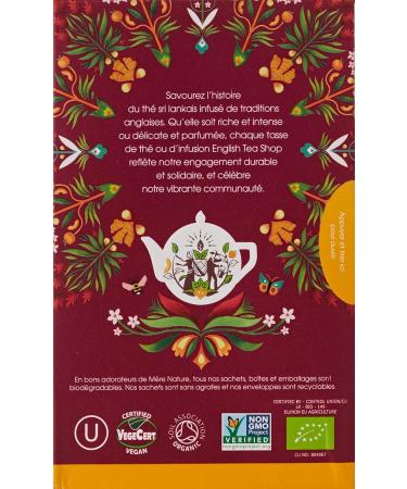  English Tea Shop English Tea Shop - Organic ginger and peach black tea - Organic Ceylon black tea with ginger and peach - Box of 20 black tea bags - Buy Online on GoSupps.com