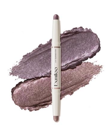 Exmiloo Fard Paupi res Stick Double-Embout Waterproof Anti-Transfert Haute Pigmentation Finition Paillet e Ombre Paupi res Cr me pour Maquillage des Yeux Intense Lavender Dusk