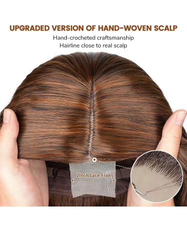 LuLu haireate 26 Inch Ombre Brown Deep Wave Wig | Long Curly Synthetic Heat Resistant Wig for Black Women - Daily Wear - Buy Online on GoSupps.com