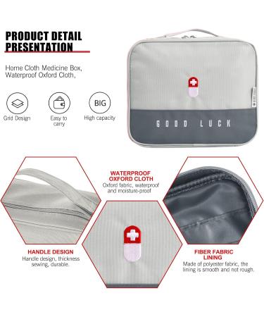 Large Capacity Waterproof Medicine Bag | Portable Travel Pharmacy & First Aid Bag | Emergency Medication Storage (Gray) - Buy Online on GoSupps.com
