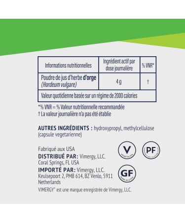 Vimergy G lules de Jus d'Herbe d'Orge 30 portions Jus d'Herbe d'Orge Super Vert Sans Agents Anti-Agglom rants Additifs Ar mes ou Sucre - V g talien sans OGM et sans Gluten (240 g lules) 240 unit (Lot de 1) - Buy Online on GoSupps.com