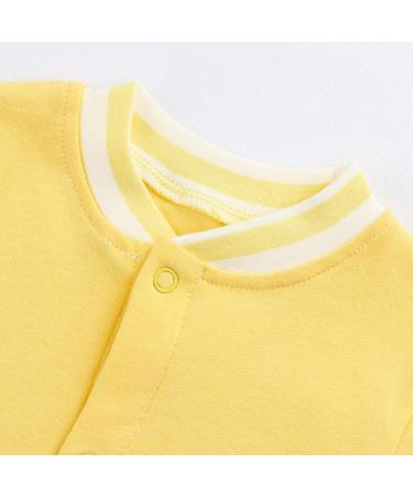 JiAmy Newborn Baby Romper Cotton Footie Long Sleeve Sleepsuit Pajamas - Yellow Lion | 0-3 Months - Buy Online on GoSupps.com