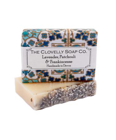 Clovelly Soap Co Natural Handmade Lavender Patchouli & Frankincense Soap Bar for all Skin Types 100g