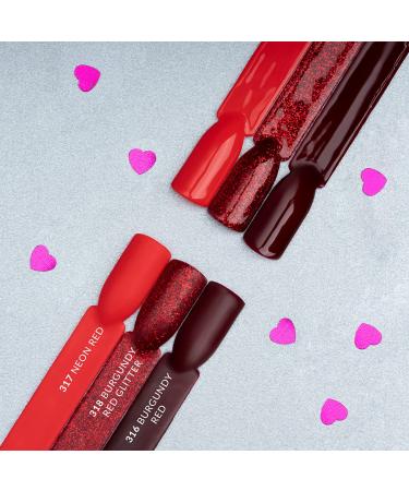 Semilac UV Nail Polish Hybrid 318 Burgundy Red Glitter - 7ml | Long-Lasting & International Shipping - Buy Online on GoSupps.com