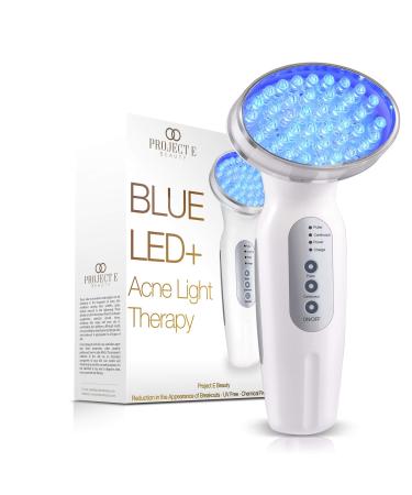 Blue LED+ Acne Light Therapy by Project E Beauty | Anti-Acne Skincare | Reduce Dark Spots & Scars | Calm Inflammation & Sensitive Skin | Remove Blemishes | For Skin Rashes & Oily Skin Blue Light