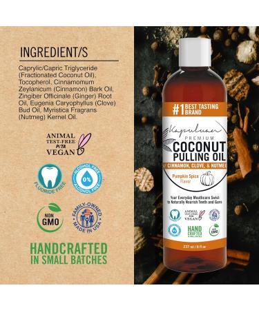 100% Pure Coconut Pulling Oil Mouthwash Natural Teeth & Gums Care with Pumpkin Spice Essential Oils - Buy Online on GoSupps.com