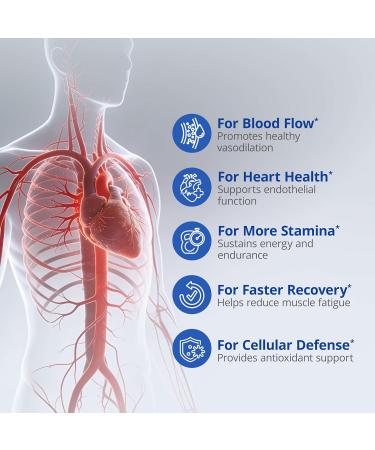 LincNutri Nitric Oxide Supplements for Men, Heart Health, Blood Flow & Circulation Booster with L-Arginine, L-Citrulline & ViNitrox | L-Arginine Supplements for Men, 90 Capsules - Buy Online on GoSupps.com