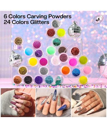Morovan Acrylic Nail Kit with Drill - Complete Professional Set for Beginners - Glitter Acrylic Nails DIY Art - Salon-Quality Supplies - A-FOUR SEASON - Buy Online on GoSupps.com