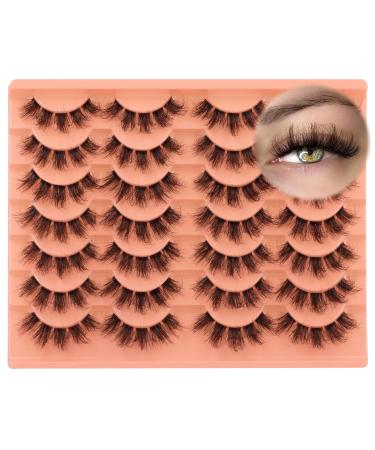 ALICE C Wispy Brown False Eyelashes - 14 Pairs DIY Lash Clusters for Fluffy Volume and Russian Strip Lash Extensions - Buy Online on GoSupps.com