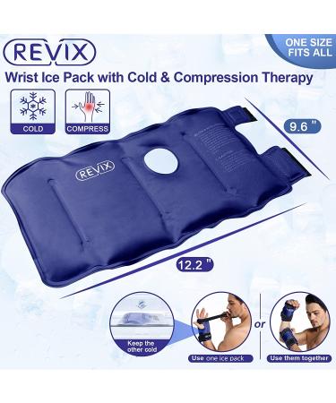 REVIX Wrist Ice Pack Wraps - 2-Piece Set for Carpal Tunnel Relief and Hand Injuries - Reusable Gel Packs for Rheumatoid, Tendinitis, and Swelling - Navy - Buy Online on GoSupps.com