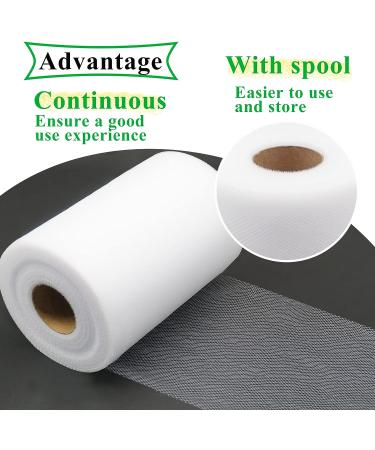 White Tulle Fabric Roll - 6 Inch x 100 Yards - Perfect for DIY Tutus, Wedding Decor, and Crafts - Buy Online on GoSupps.com