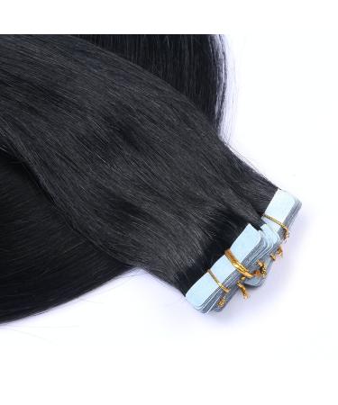 Premium Black Tape-In Hair Extensions - 50cm 10 Tresses | 100% Remy Real Hair | Tress by Novon - Buy Online on GoSupps.com